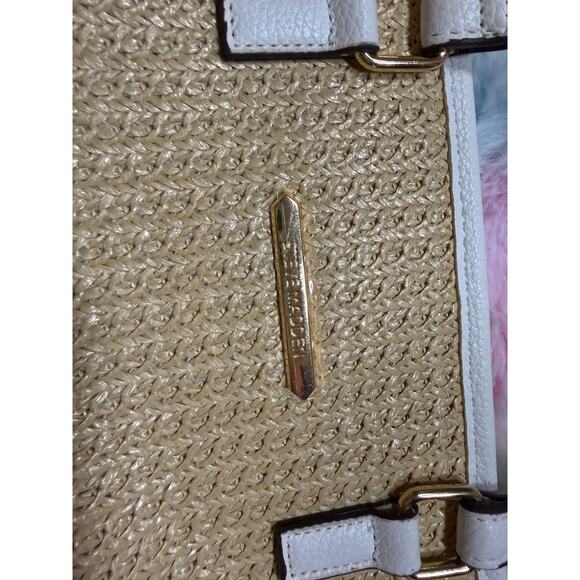 Steve Madden Straw Tote Natural White Crossbody Bag EUC - Picture 14 of 15